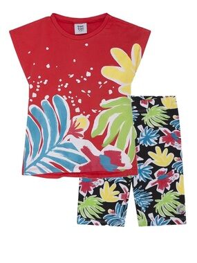 Kids Red Tropical-Print Set -